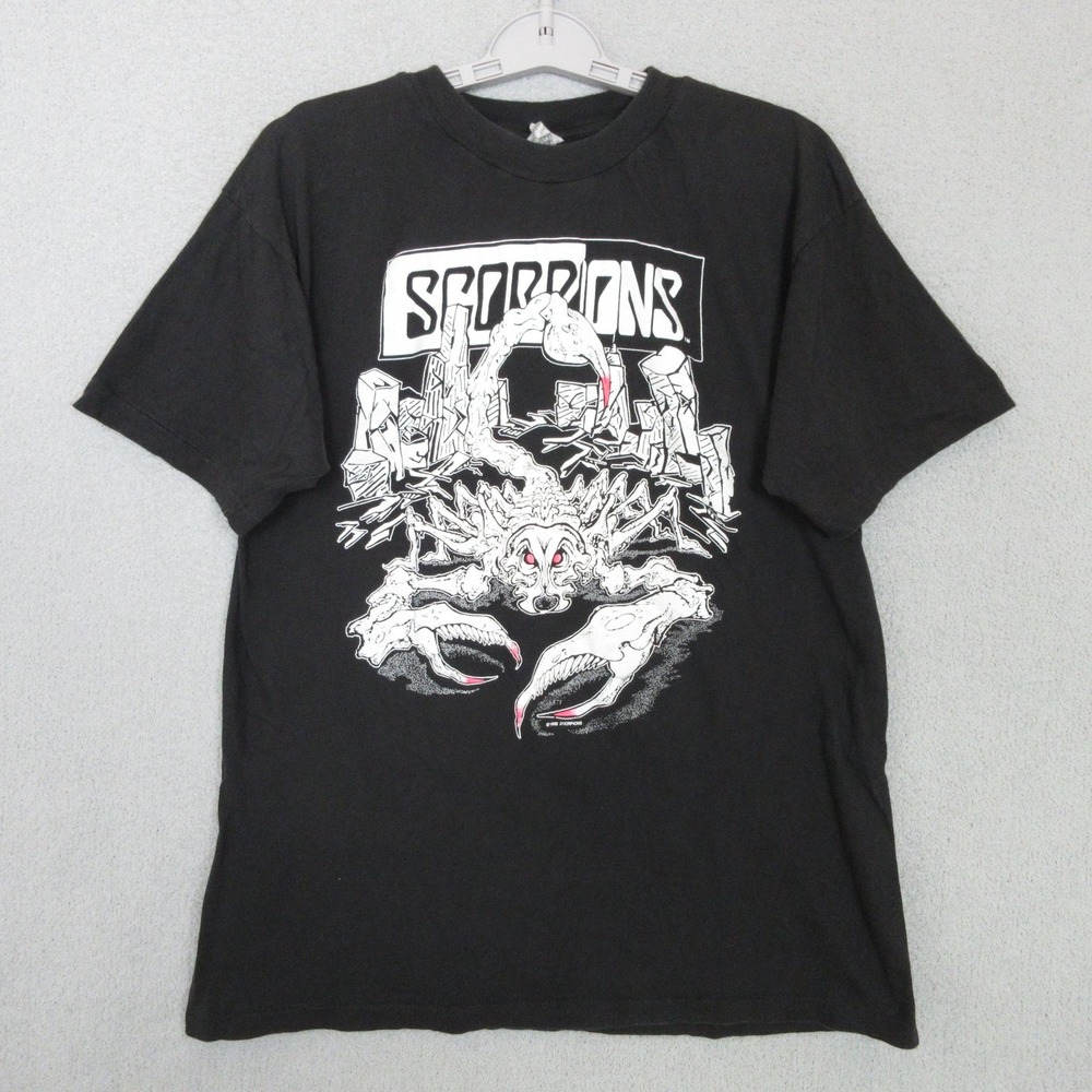 Vintage Scorpions Tease Me Please Me Tour 90-91 Black Graphic T-Shirt XL